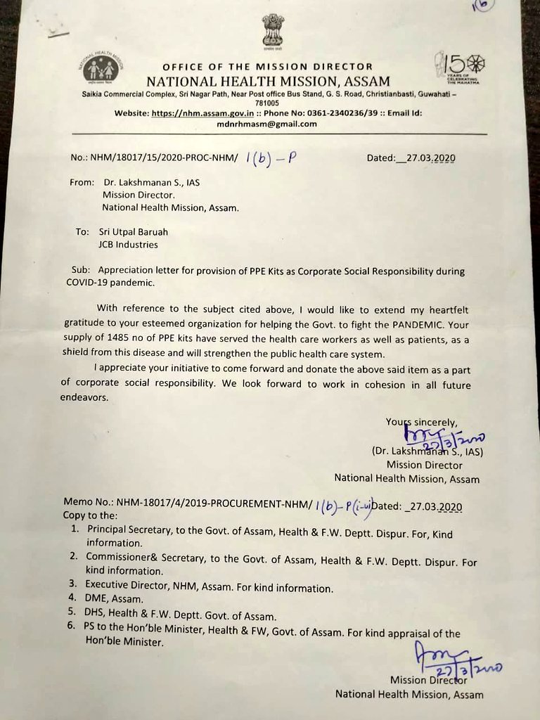 Assam NHM duly acknowledged the same.

Manish bhai, this is not corruption, it’s humanity. My wife hasn’t committed a crime, she tried to help Assam at the time of its biggest crisis.

Throwing muck at others will not be accepted. You will face legal consequences.