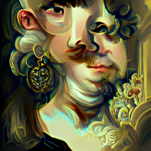 O_T_Human's tweet photo. Portrait of someone baroque style (#I2C2) #art #artist #artwork #nft #nfts #nftcollector https://t.co/l9hMuPQqfZ
