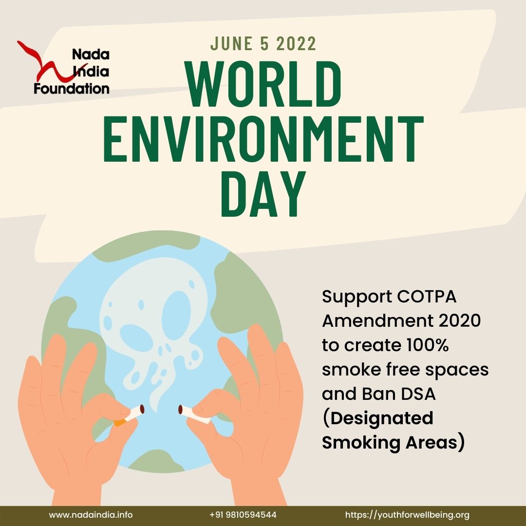 NadaPehchaan's tweet photo. Smoking tobacco in indoor spaces, is a contributor to #airpollution, increasing the risk of exposure to Second-hand smoking- responsible for the premature death of 1.2 million people globally every year #Bandsa #Worldenvironmentday #Tobaccofreeindia @mansukhmandviya @MoHFW_INDIA https://t.co/11vOmGqRZ8