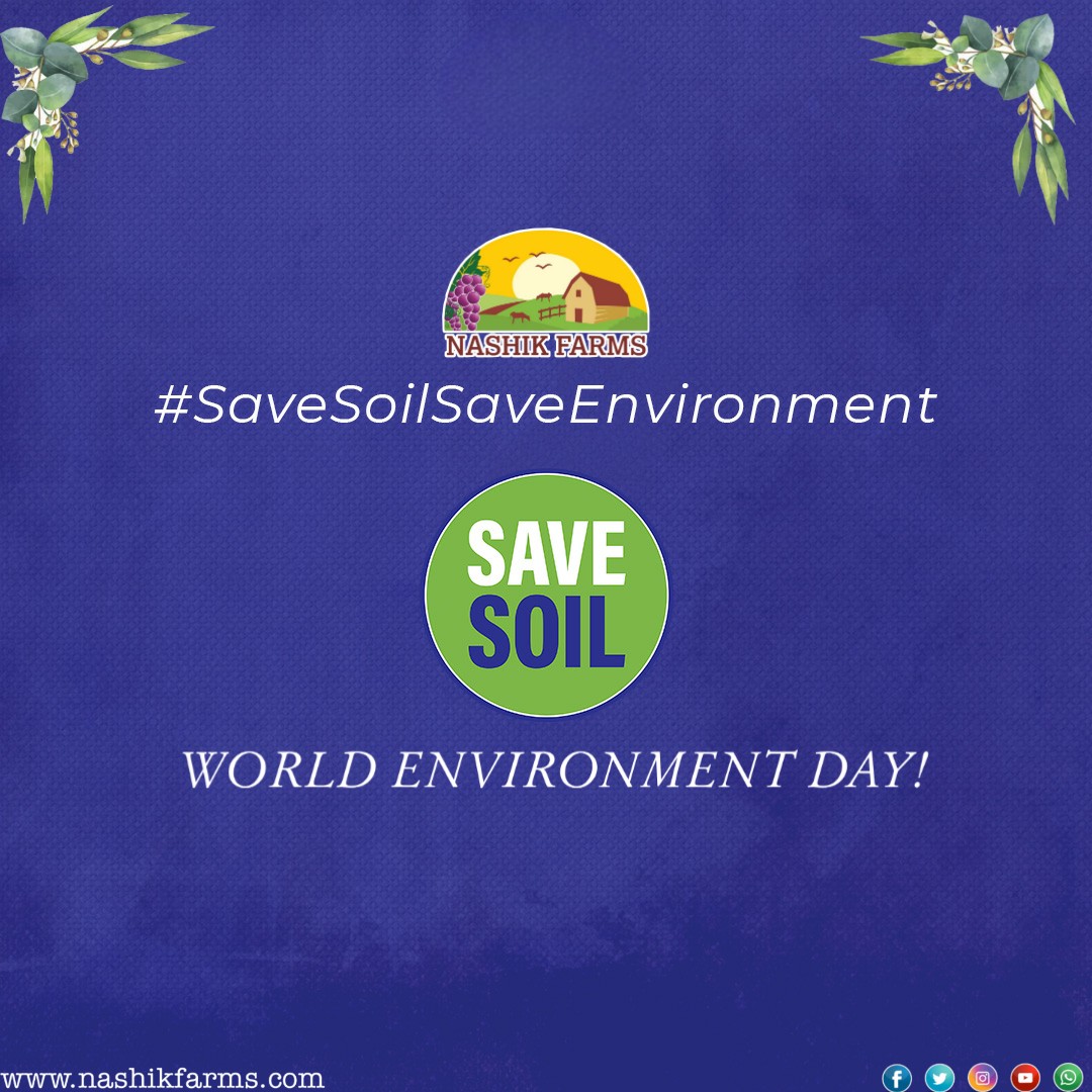 NashikFarms's tweet photo. On occasion of World Environment Day, let us all pledge to take at least one small step to protect our environment. Follow simple practices- no to single use plastic, conserve water, plant trees &amp; choose public transport. There is only one Earth and we must protect it. #SaveSoil https://t.co/crf8nVoYoi