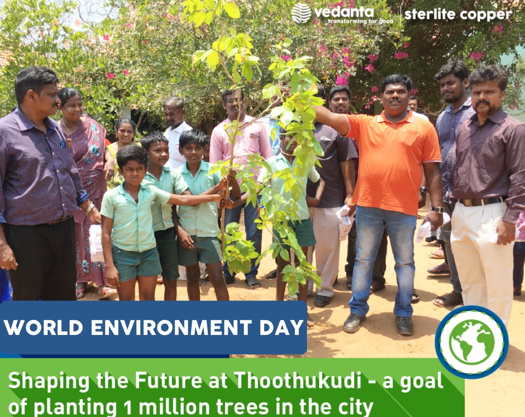 sterlite_copper's tweet photo. #SterliteCopper has its goals to shape the future. With initiatives like #PasumaiThoothukudi Tree Plantation, under which we have planted 1.16 lakh saplings across #Thoothukudi. We believe that every day is #WorldEnvironmentDay https://t.co/FLugRchkEE