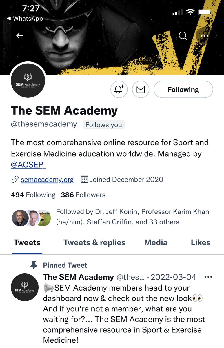 BruknerKhan's tweet image. Are you looking for sport &amp;amp; exercise medicine educational material. A platform of quality content? ⁦@thesemacademy⁩