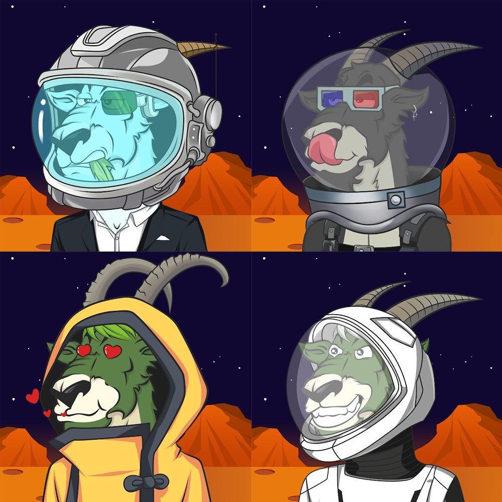 Thanks to everyone who loves mars goats, over 4000 goats have been sold so far, this is incredible for me, thanks again
<a href="/opensea/">OpenSea</a>👉👉👉opensea.io/Marsgoat?tab=c…
#NFTCommunity #crypto #eth #OpenSeaNFT  #NFTartists  #marsgoat #NFT