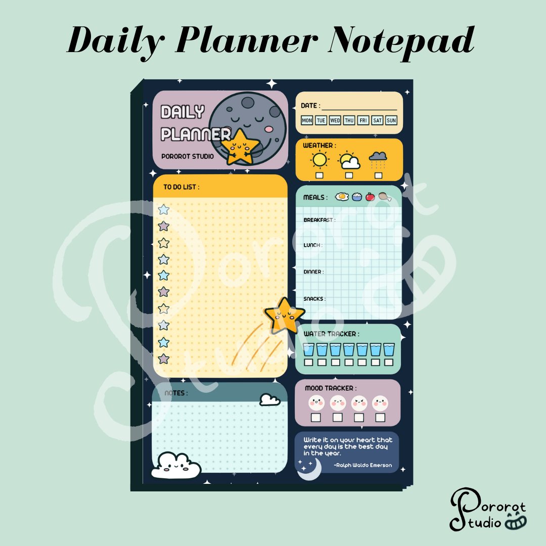pororotstudio's tweet photo. Daily planner for sale now available @pororotstudio on shopee. Link on bio♥ #notepad #dailyplanner #kawaiiplanner #planner #moon #star #tracker #memopad #cutememopad #memo #sticker #cutestickers #stickerph #stickershop #stickerartist #shopee #smallbusinessowner #smallbusinessph https://t.co/hotU181oii