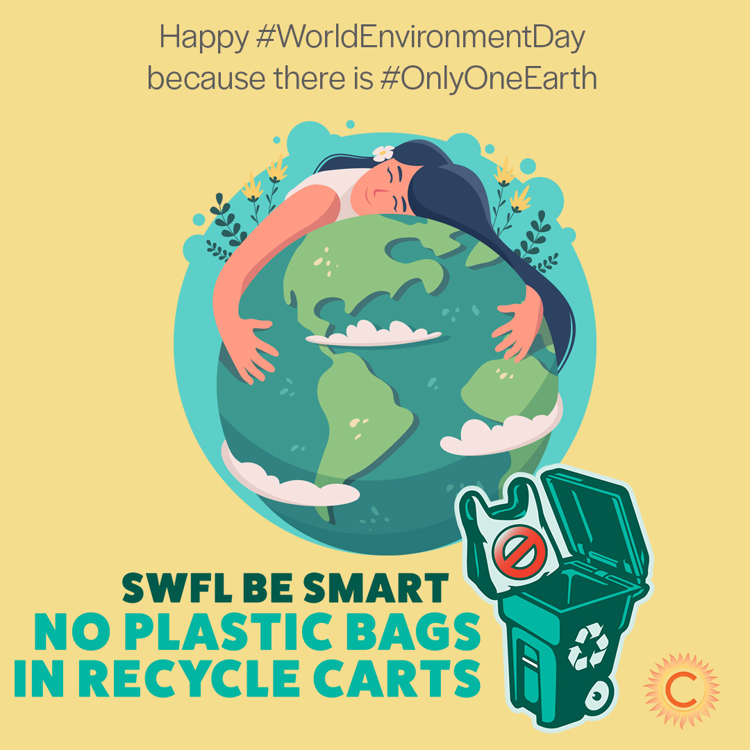 conricPR's tweet photo. Happy World Environment Day! Today, we’re highlighting our involvement with the Keep SWFL Plastic Bag Free campaign!
Lee, Collier, and Charlotte counties have come together to support the world around us. 🌍
#conric #digitalagency #onlyoneearth #worldenvironmentday https://t.co/LqHd0eOp11