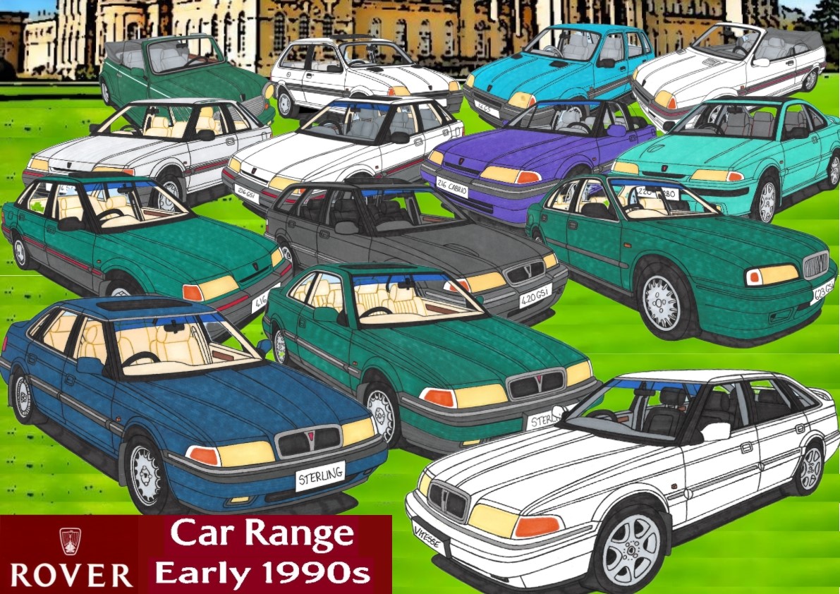 CustomCvd's tweet photo. Hi all, having another play, I thought I'd do the early 90s Rover Car Range. What you think?😊#rovermini #rovermetro #rover200 #rover400 #rover600 #rover800 https://t.co/wDhiirgFUJ