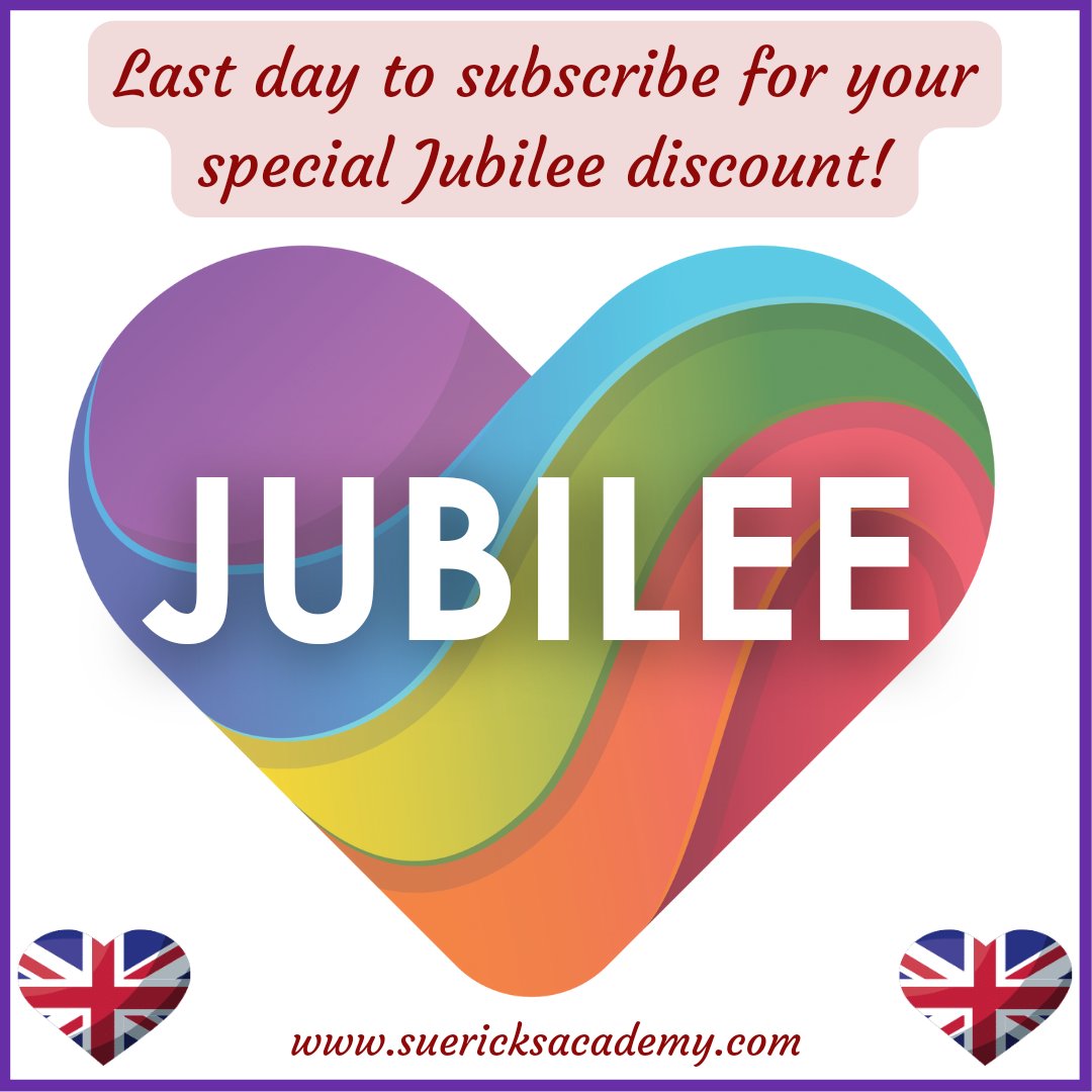 suericksacademy's tweet photo. Use code: 𝗝𝗨𝗕𝗜𝗟𝗘𝗘

Today is the last day for your special Jubilee discount 

🇬🇧💜

Go to: https://t.co/6ovW5JyJgU

#suericksacademy #jubilee https://t.co/maMuTM14vA