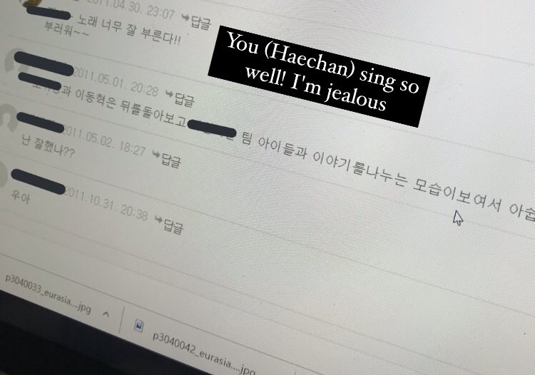 friend of him even praises him about how he singing so well since he was a child. haechan you’re so cool... 
