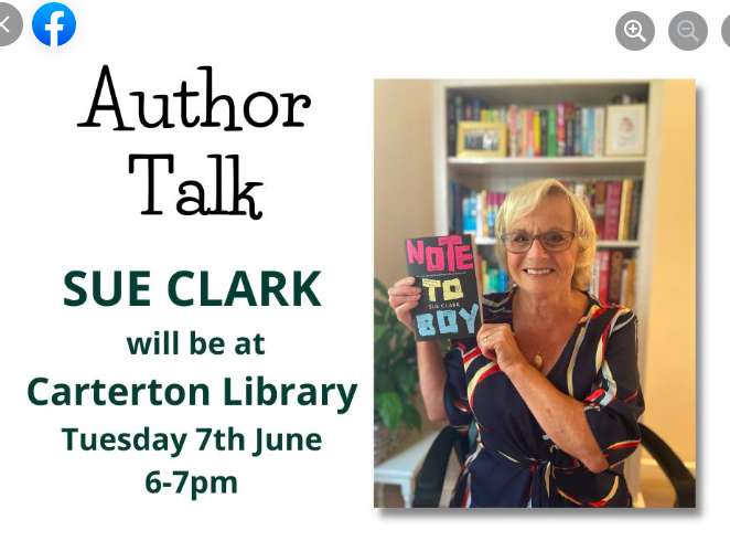 SueClarkAuthor's tweet image. Had your fill of jubilee bunting and trifle? Come to my  library talk at Carterton Library on Tues, 6pm. Me burbling on about my comic novel #NoteToBoy and misspent youth as a BBC comedy scriptwriter. See you there? #librarytalk #funnyfiction #cartertonevents