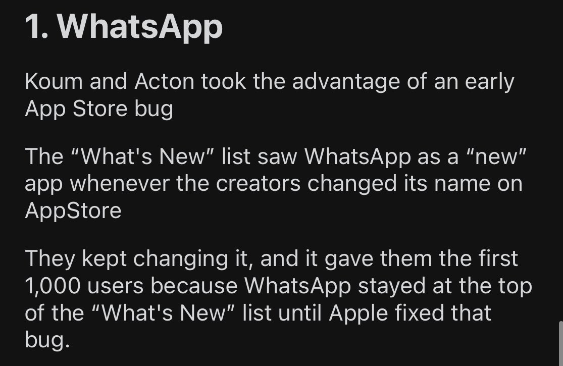 PierreDeWulf's tweet photo. 🥷 Funny ways famous services exploited loopholes to get their first users!

My favorite one is probably WhatsApp. https://t.co/1sQZX3vsa1