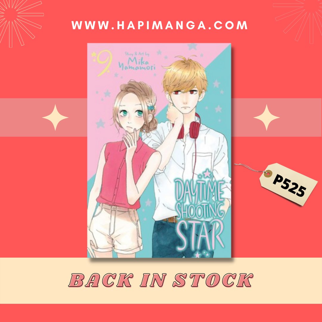 HapiManga's tweet photo. RESTOCK UPDATE!

Daytime Shooting Star is now available in stock at https://t.co/h3Kl8ojqBr for PHP 525 only! 🤩

Also available on Shopee for PHP 550 (due to Shopee fees) : https://t.co/HOCenL2RFY

Guaranteed:
💛 Brand New
💛 Official Viz Manga
💛 Ships 2-7 days https://t.co/VA18fy9Ehe