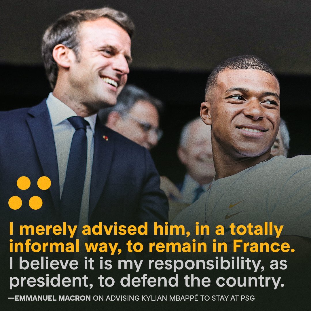 raant_tv's tweet photo. The president of France hooked PSG up with an assist ✍️ 
Legendary!!! 🙌

#blackchully  #APCPresidentialPrimaries #Abuja #Curve2 
Follow our page✅ https://t.co/uK2x2zbX9V