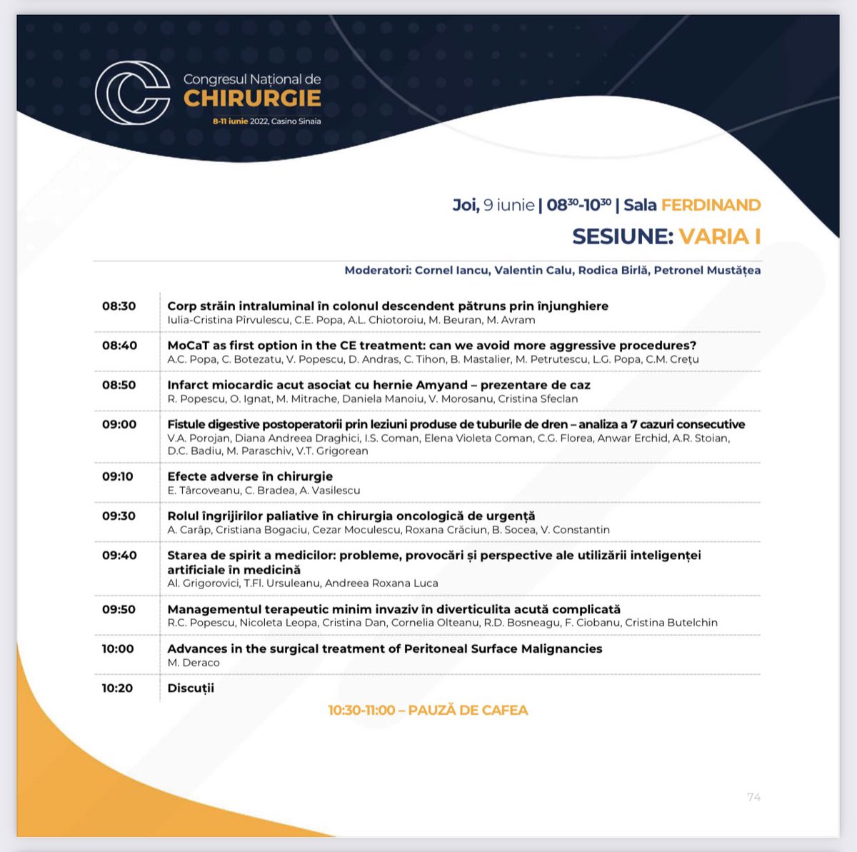 ValentinCalu's tweet image. #Congress Looking forward to attend to our National Congress of Surgery. Great panel, outstanding foreign invited speakers!