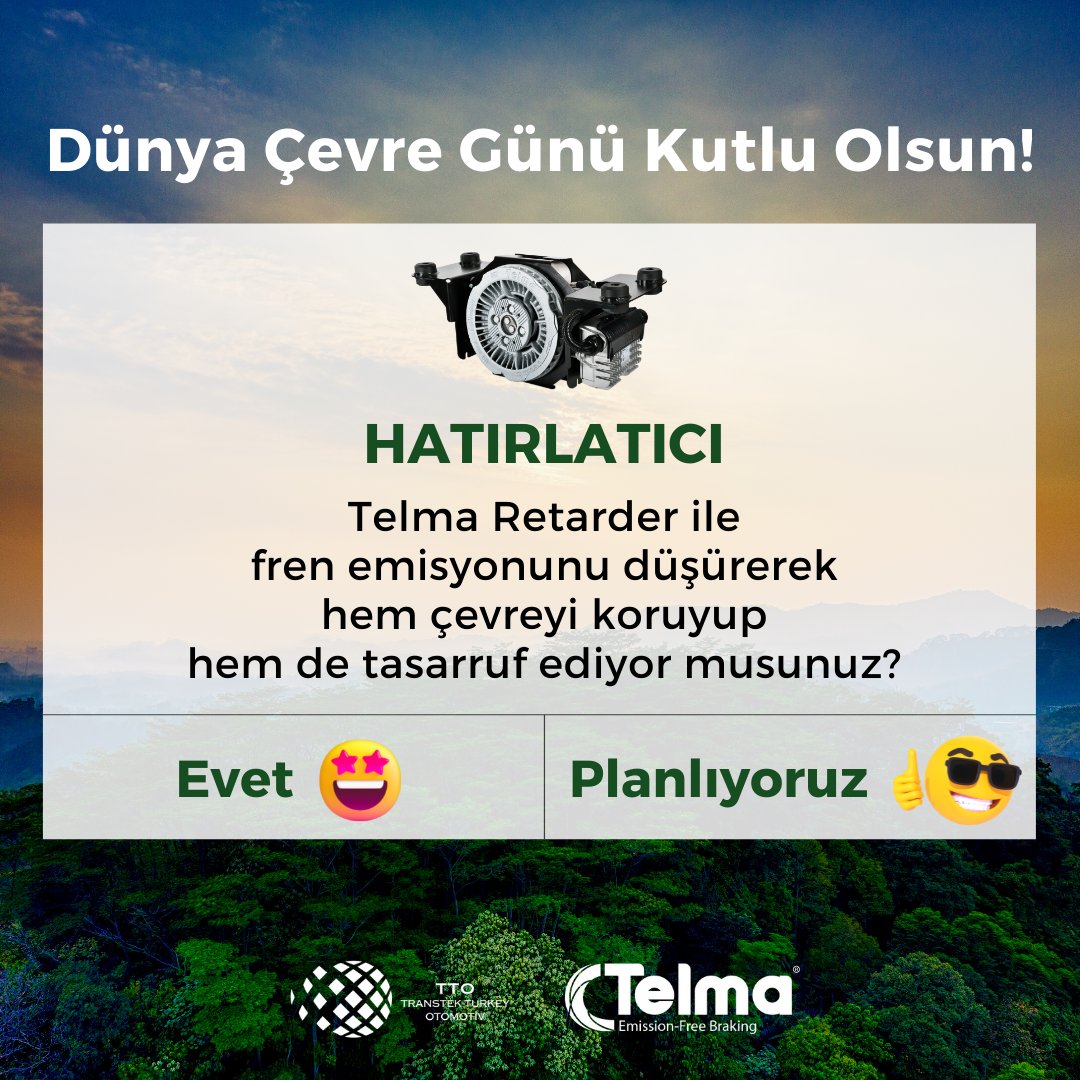 Dünya Çevre Günü Kutlu Olsun!

İçinde yaşadığımız bu gezegeni korumak hepimizin görevi. Siz de <a href="/Telma_retarder/">Telma</a> kullanarak çevreyi korurken aynı zamanda tasarruf edebilirsiniz.