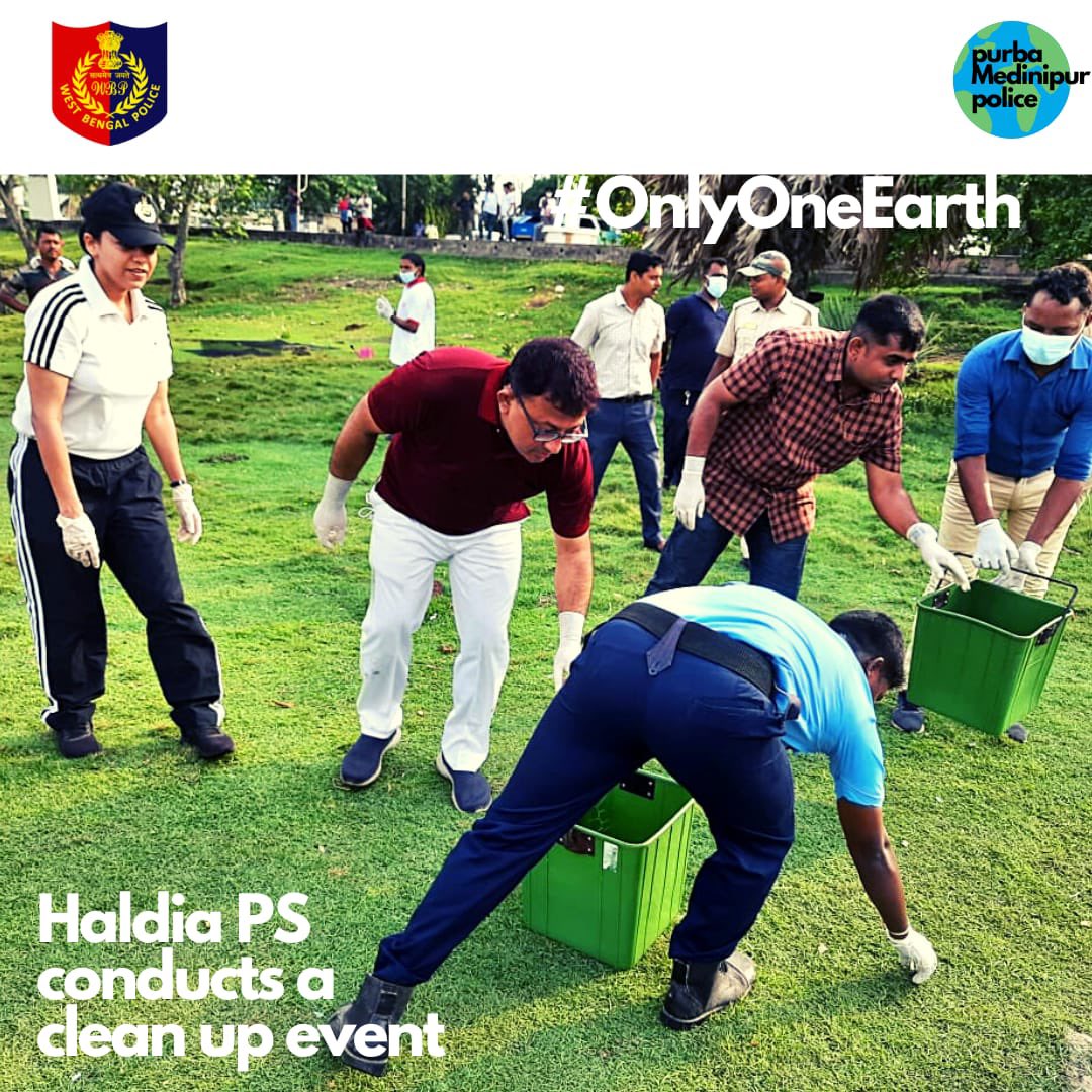 MedinipurSp's tweet photo. Observing World Environment day! Haldia PS

#WorldEnvironmentDay   
#Plogging
#HumaneInUniform 
#OnlyOneEarth   
#PurbaMedinipurInOurHeart https://t.co/pwZJsWgtoH