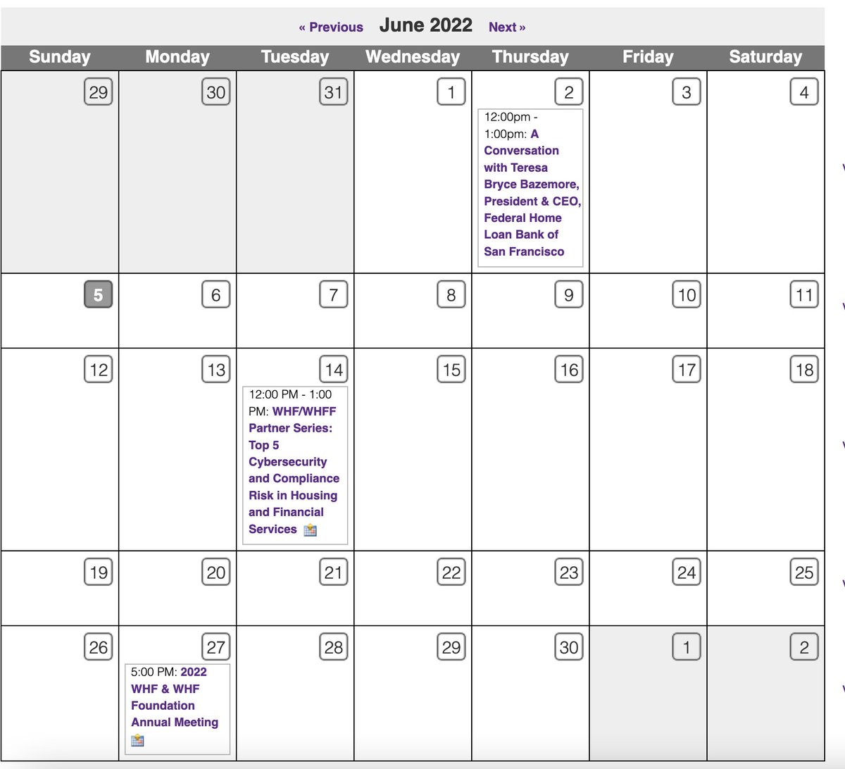 No events this week but be sure to put our Annual Meeting on June 27 on your calendar!