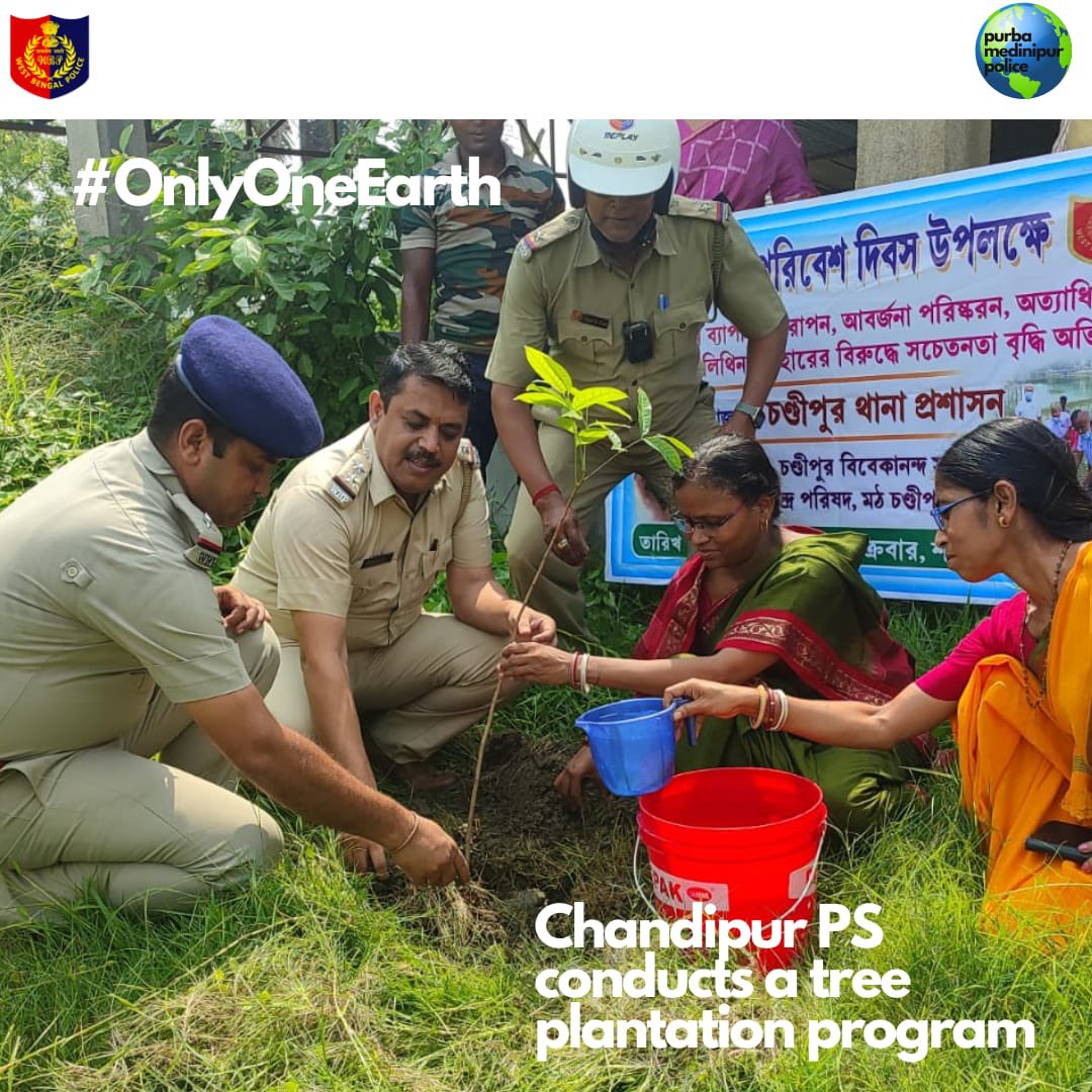 MedinipurSp's tweet photo. Observing World Environment day! 
Chandipur PS

#WorldEnvironmentDay   
#Plogging
#HumaneInUniform 
#OnlyOneEarth   
#PurbaMedinipurInOurHeart https://t.co/o7sjJlk78y
