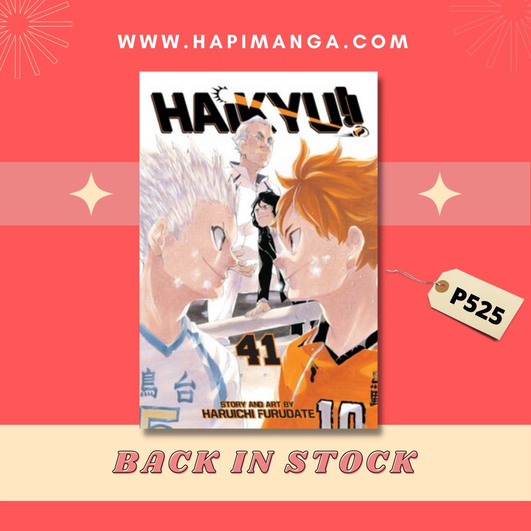 HapiManga's tweet photo. RESTOCK UPDATE!

Haikyu is now available in stock at https://t.co/h3Kl8ojqBr for PHP 525 only! 🤩

Also available on Shopee for PHP 550 (due to Shopee fees) : https://t.co/xGMSaIPLOZ

Guaranteed:
💛 Brand New
💛 Official Viz Manga
💛 Ships 2-7 days https://t.co/Jin0kjAgAX