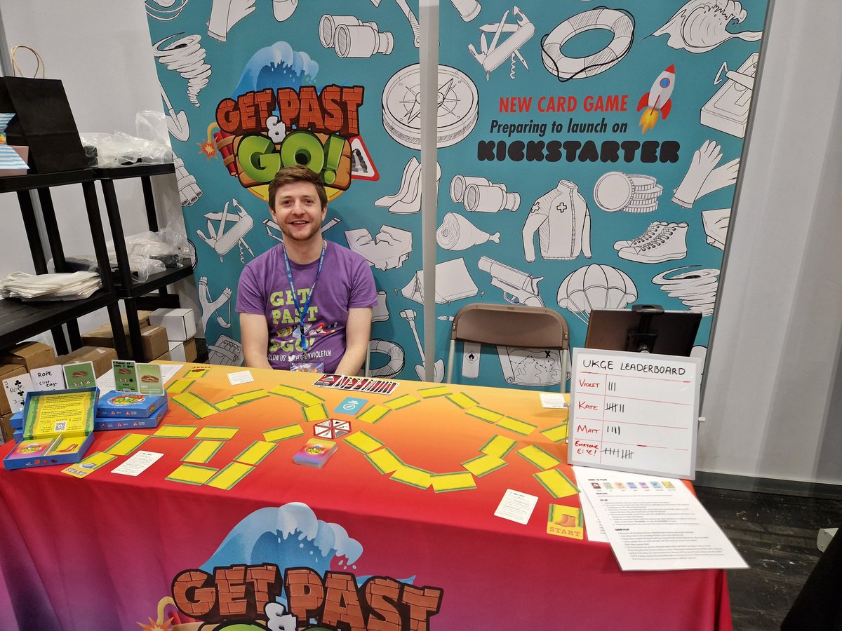 HappyVioletUK's tweet photo. Don't forget to swing by stand 1-1166 at #UKGE2022 and play Get Past &amp; Go! So far 'everyone else' is winning on our leaderboard! #UKGE #comeandplay @UKGamesExpo https://t.co/duZgM8H3LV