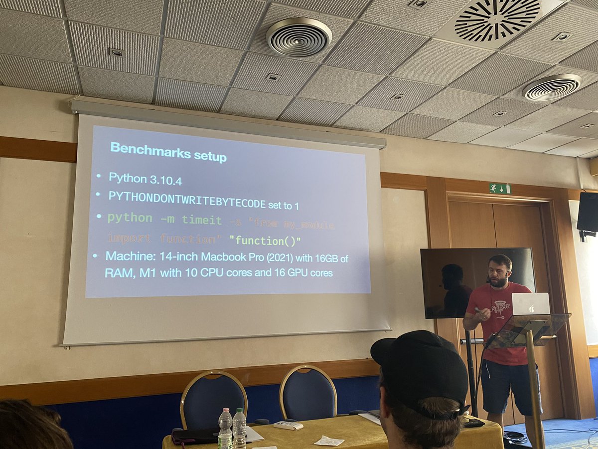 nzupan's tweet image. Performance benchmarking setup checklist by @SebaWitowski #PyConIT2022