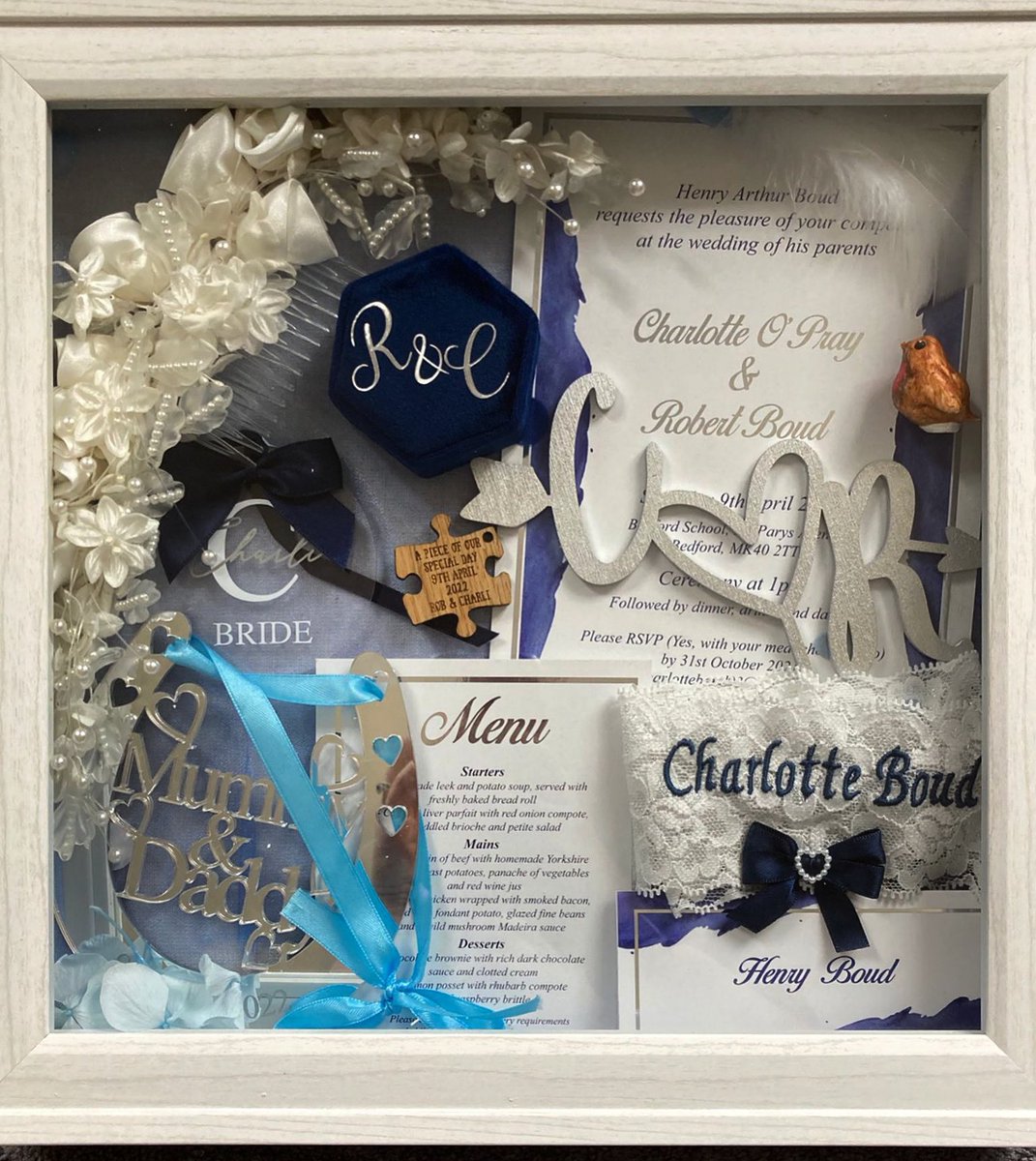 • Wedding Stationery • 

My client sent me a photo of her wedding memory box featuring some of the stationery I designed for her - it was such a magical day and I am honoured to have been a part of it 🥰💒 

#weddingseason #stationery #customerphoto