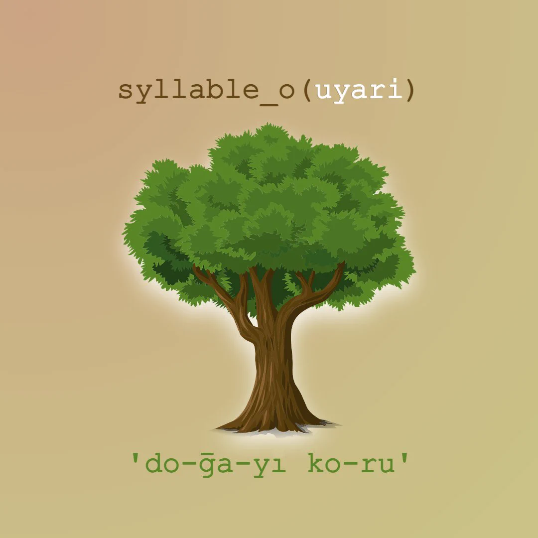 syllable_o(uyari) 'do-ğa-yı ko-ru'