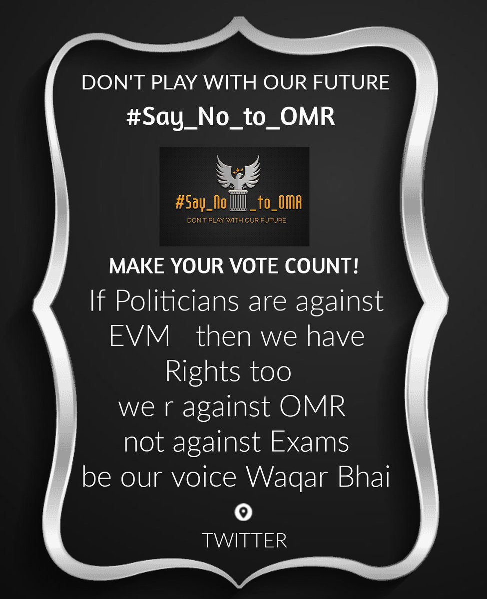 Muhamma52375412's tweet photo. #Say_No_to_OMR

We dont have to destroy our inter results 
@WAQAR ZAKA 
 stand by us raise tour voice  come on students do the better for all  in the question of our future dont play schemes with us dont play new things on this  please waqar bhai .. stand with us #Say_No_To_OMR https://t.co/73tL07f4aq