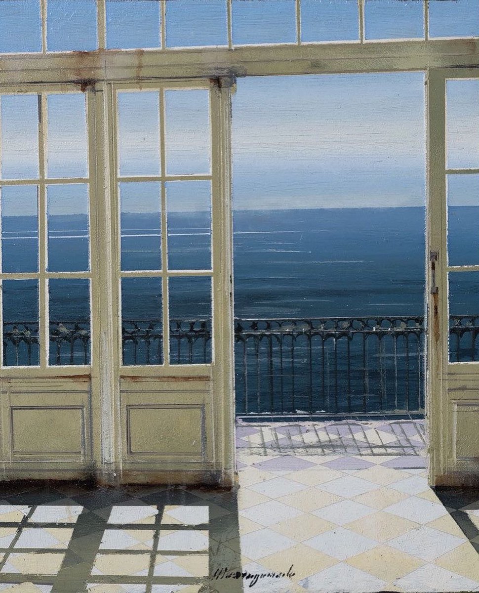 franch_laura's tweet photo. Hoy no solo abro ventanas al domingo, abro puertas y ventanales al mar, a este próximo verano y a la magica y silenciosa decadencia del gran pintor hiperrealista italiano Matteo Massagrande (Padua, 1959) de quien ya os he hablado más de una vez.

¡Muy buenos días!
Molt bon dia! https://t.co/LChayRG17v