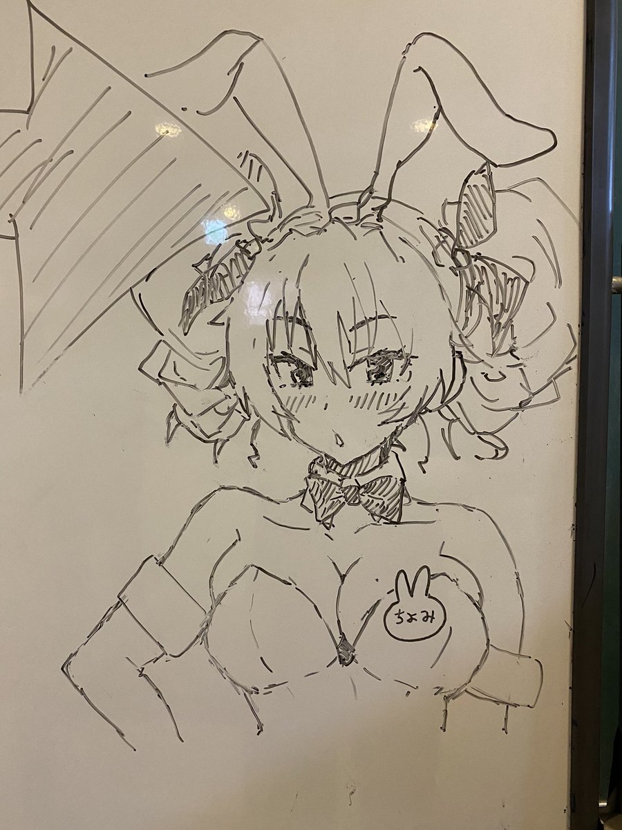 大洗模型展示会で描いたバニーちよみ 