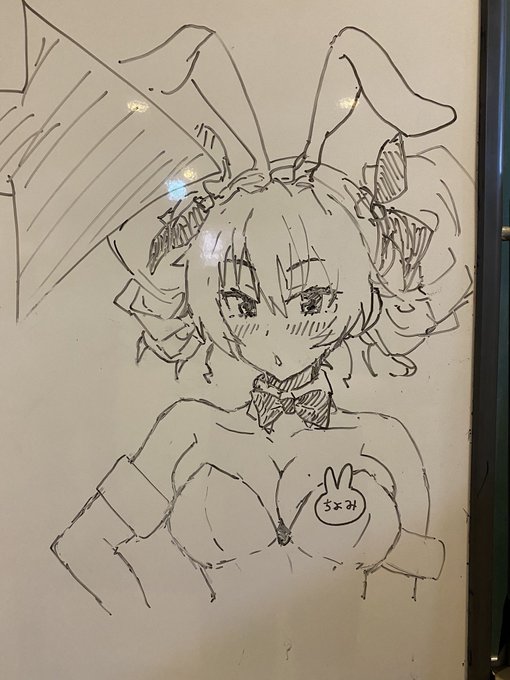 大洗模型展示会で描いたバニーちよみ 