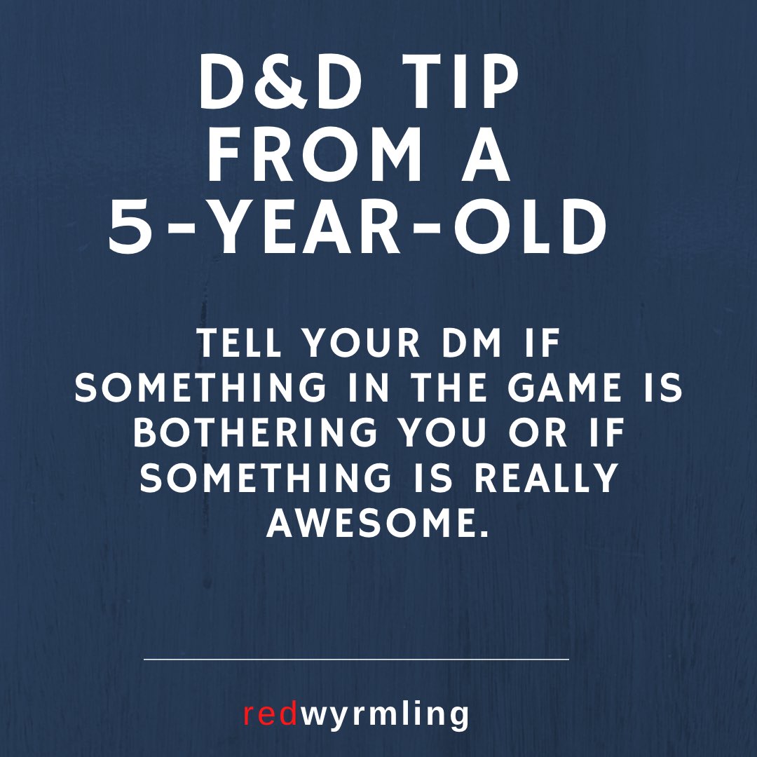 redwyrmofficial's tweet photo. Talking to your DM is important. 

#dnd https://t.co/gz2aVjTNWU