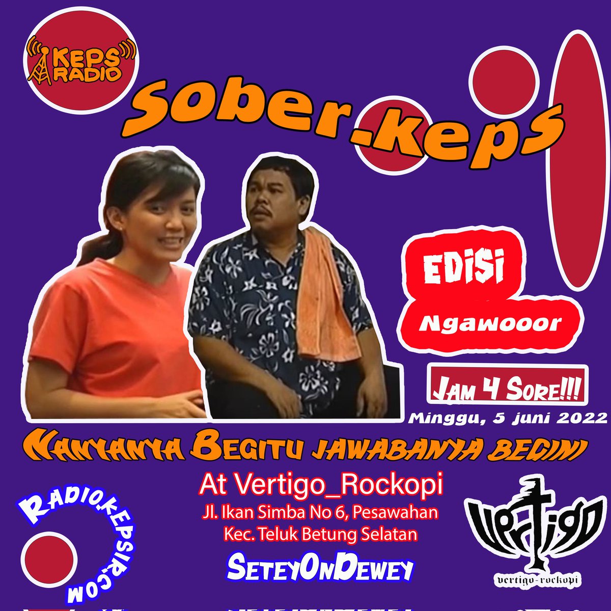 Hari ini siaran lagee kaleeeeee

radio.kepsir.com

#kepsradio
#Sober
#ubral
#alig
#ngawooor
#lampung
#bandarlampung
#bergelembung
#seteyondewey
#kepsir