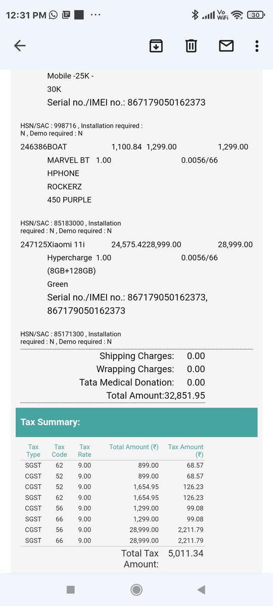 deokamlesh's tweet photo. @CromaSupport @cromaretail #avjitmitra 
Purchased shaomi 11 from Malad infinity croma shop few months early, with croma extended services. Yesterday phone suddenly shut down. Now croma has no bill of it in their system. How it's possible? When I have it on email. #bakwascroma https://t.co/DEiinLIJKx