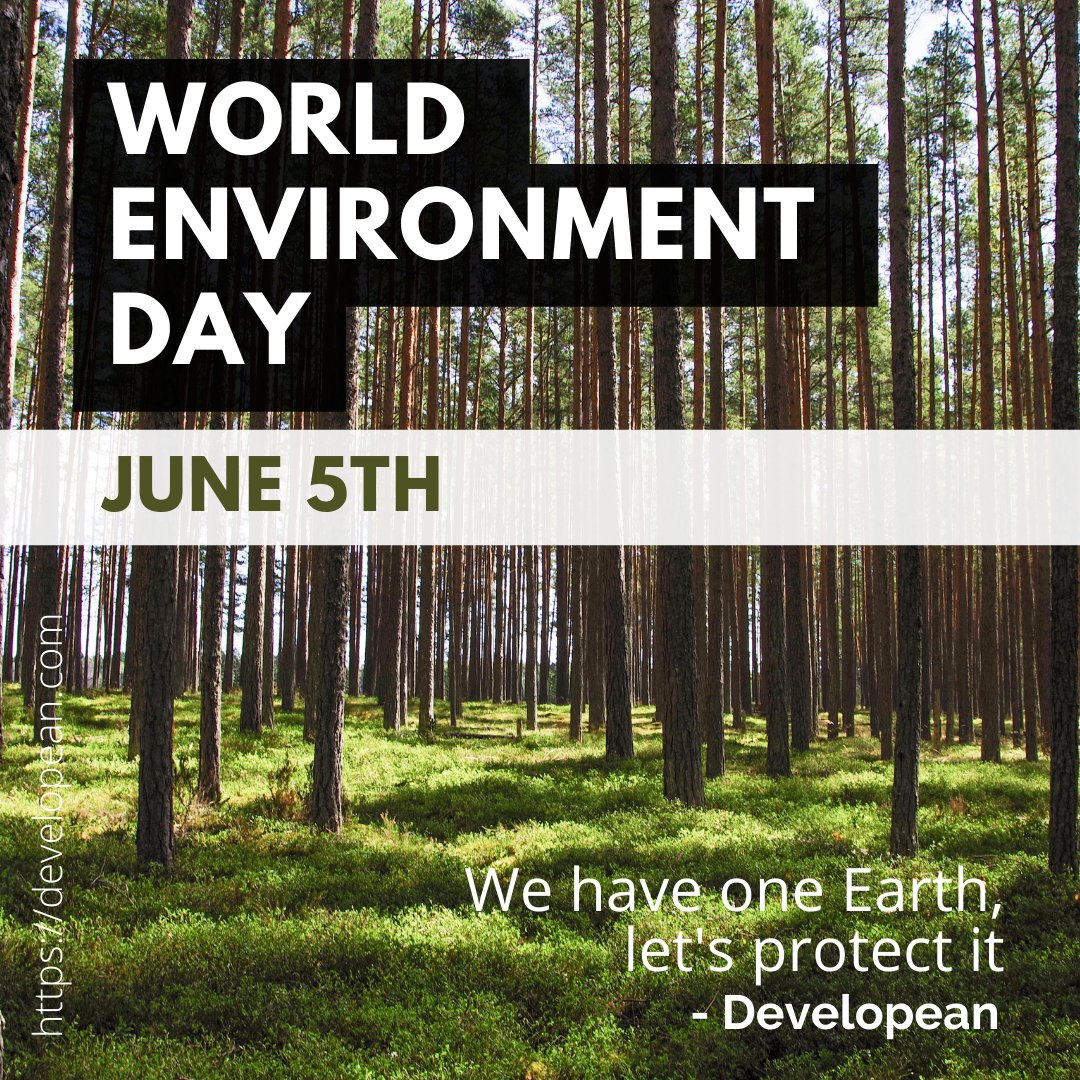developean's tweet image. World Environment Day is a reminder that we must take good care of our surroundings. Let&apos;s promise to make our planet greener for us to enjoy life. 

#WorldEnvironmentDay #EnvironmentDay2022 #Developean