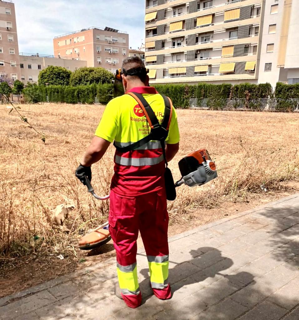 Ayto_Sevilla's tweet photo. 🍂 Tareas de desbroce realizadas en los barrios: calles Avellana (Macarena), Flor de Porcelana (Sevilla Este) o Séneca (Tres Barrios).
👷🏼 El servicio municipal #072REUR atiende las incidencias de forma inmediata.
🔛 Solicítalo en el 955010010 o en la APP #SevillaTuCiudad. https://t.co/tCFtT33Qaf