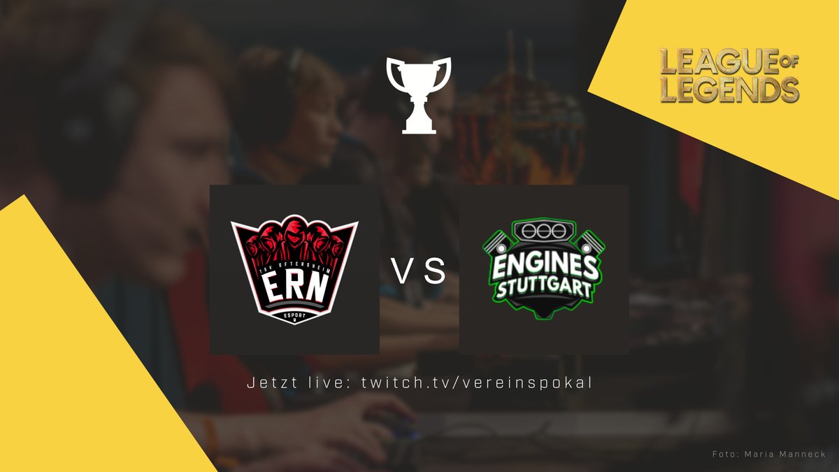 🤩Einschalten!🤩

Wir sind live:
<a href="/esportrn_/">eSport Rhein-Neckar (eSportRN)</a>  🆚  <a href="/engines_stgt/">Engines Stuttgart e.V.</a> 

🖥️ twitch.tv/vereinspokal

#LeagueofLegends #ESBD #ESBDVP #Vereinspokal #ESBDVPLOL #Breitensport