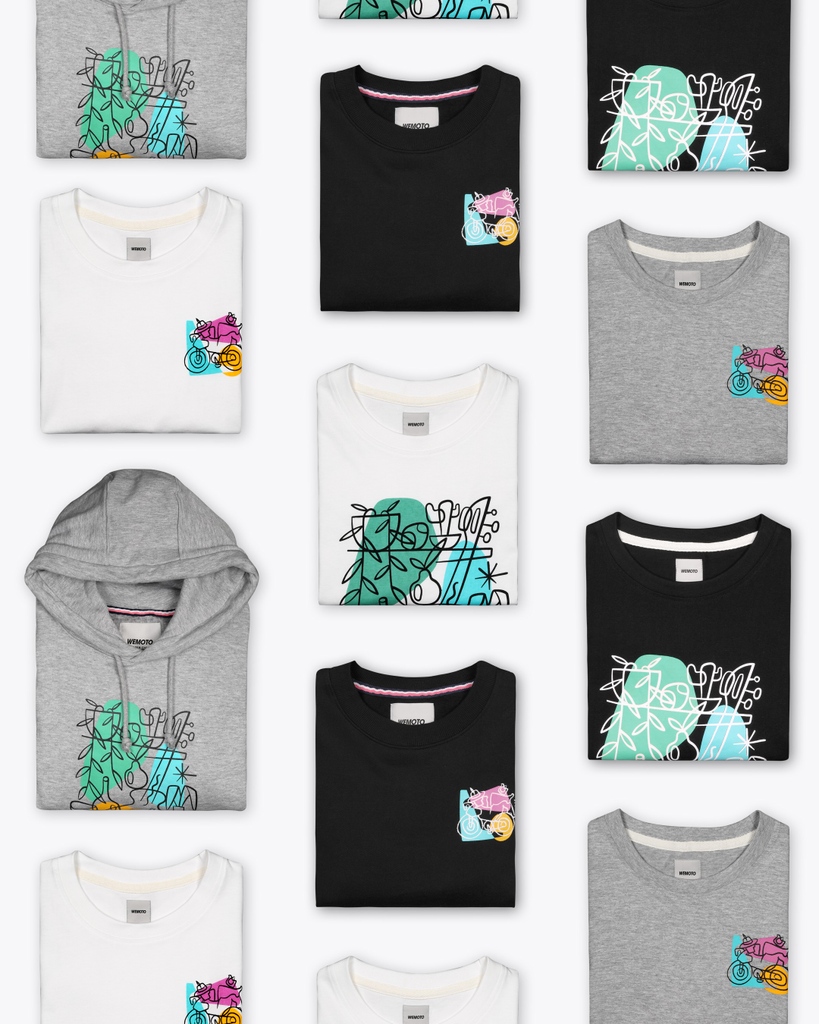 wemotoclothing's tweet photo. Wemoto Artist Network - Drop 3, together with @zoonchez is now available 🎨. The capsule features well selected premium quality, organic apparel - designed by Spanish artist Ruben Sanchez. All garments made from 100% Organic Cotton 🌿⁠

https://t.co/Iss74NtZD0 https://t.co/nGqxKhrpbA