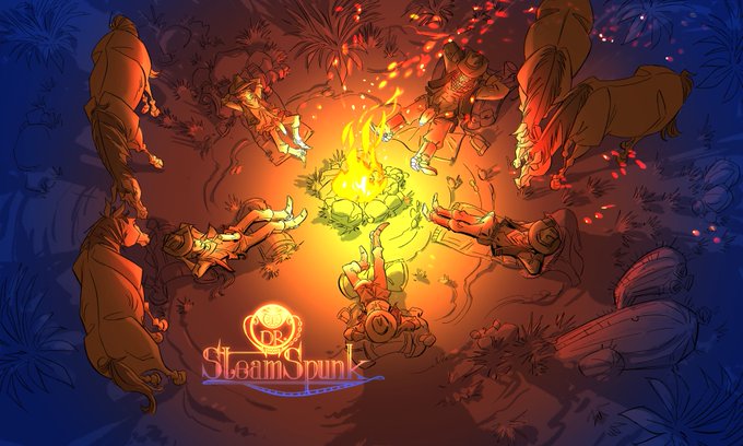 Here's the master shot of the first film of Jasper and his posse of misfits.  We're recording the script