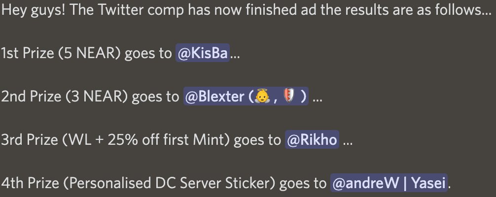 The Mega Giveaway is now finished and winners announced in the DC server. 

Thanks to all who entered this, we'll be hosting more GAs like this in the future so keep a lookout! 

Join us over at:

discord.com/invite/7k4zbHE…

For more GA opportunities :)