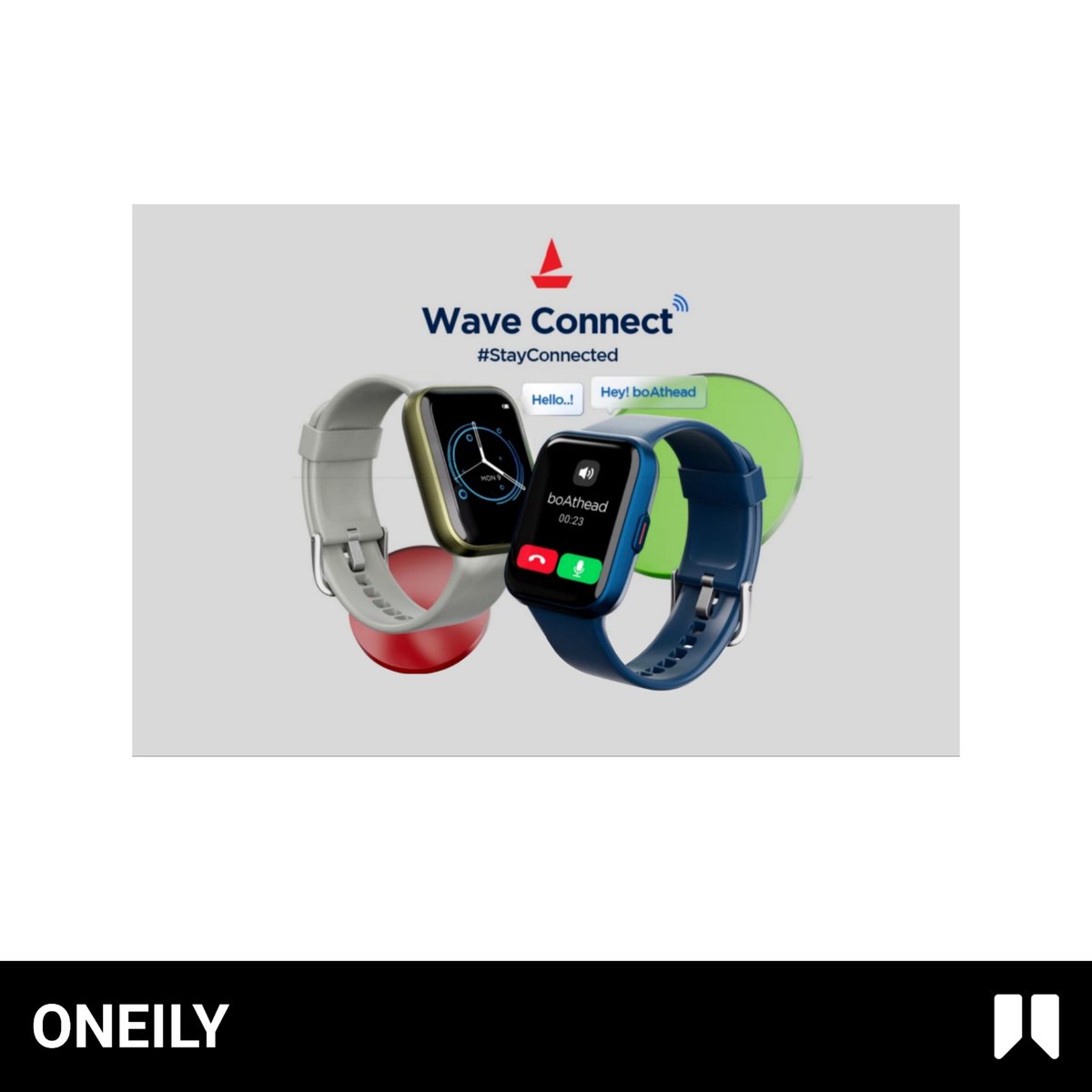 OneilyGadget's tweet photo. boAt Wave Connect smartwatch launching on June 7, 2022 in India.

#boAt #boAtWaveConnect https://t.co/WsyjrFIcaN