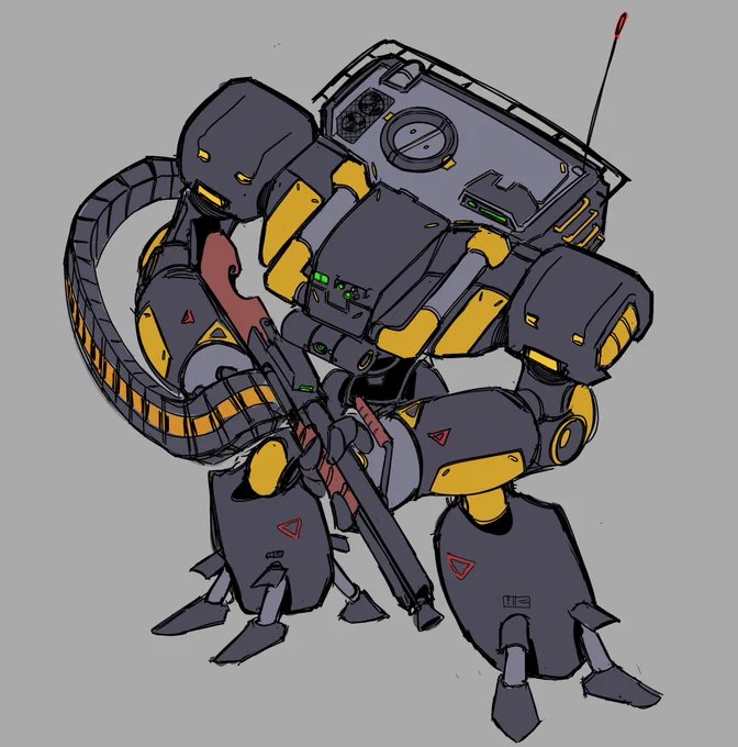 cleaning up an old mech sketch 