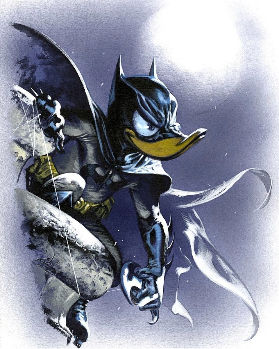 Il_Nerdastro's tweet photo. Ci sono Artisti che rendono epica qualsiasi cosa, come Gabriele Dell'Otto, che realizza questo "Bat-Duck" per un amico, e io ora non faccio che desiderare un'intera serie a lui dedicata!
#BatDuck #GabrieleDellOtto #Batman #DonaldDuck #Paperino #Art #Artist #Fumetti #Comics https://t.co/lpMDXLQXoA