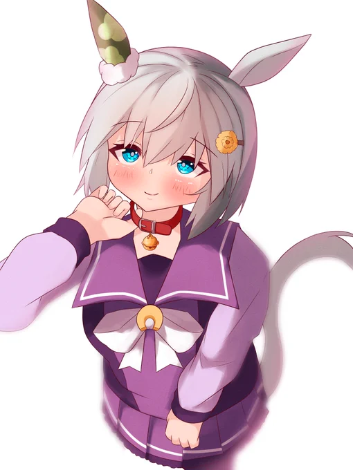 #過去絵を投げて絵を描いた気になろうキャンペーン
 #ウマ娘
 #セイウンスカイ
セイちゃん首輪つけて… 