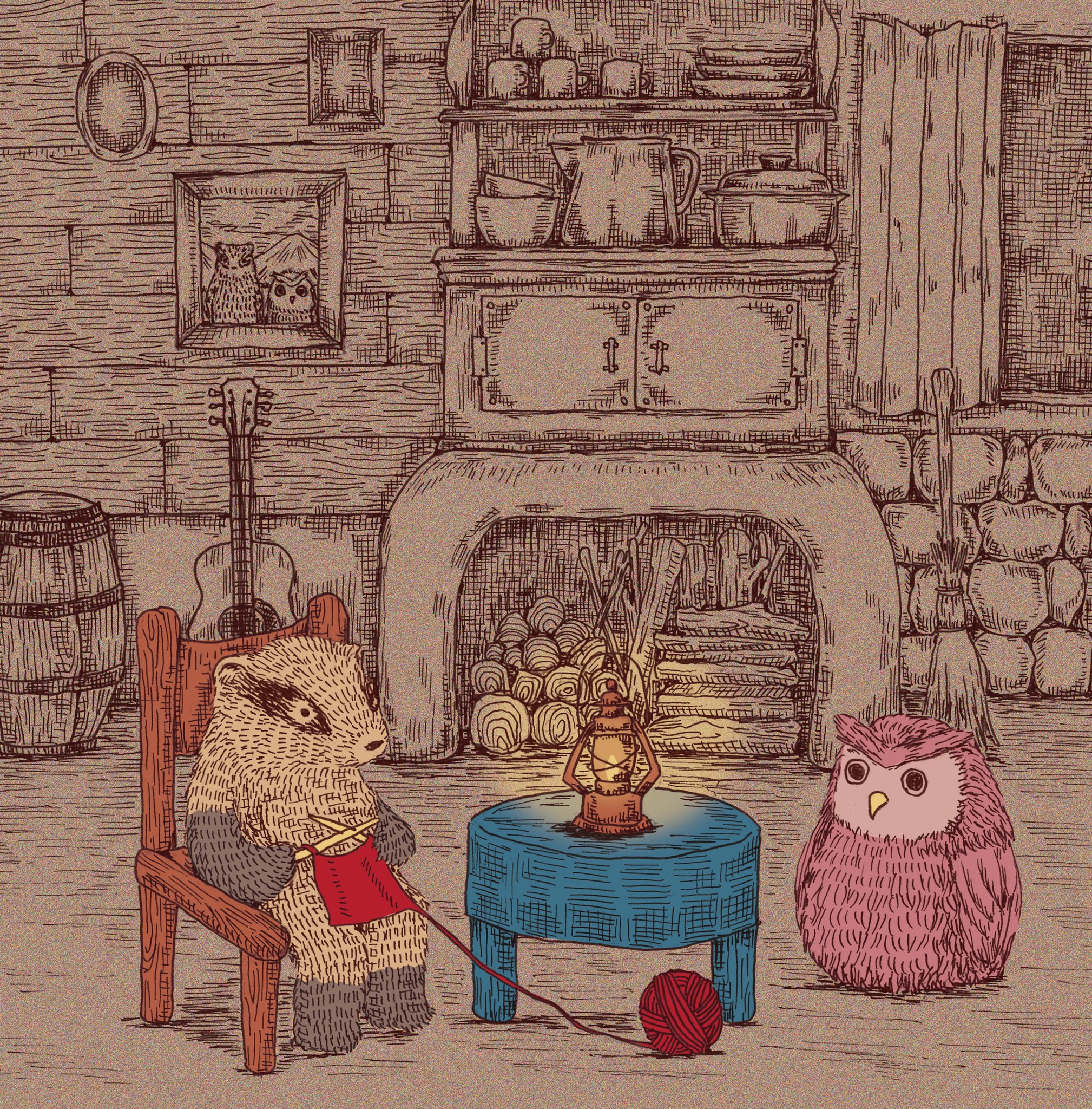 تويتر ニコ على تويتر 山小屋の夜 イラスト Illustration ペン画 T Co Bkqiv71n12