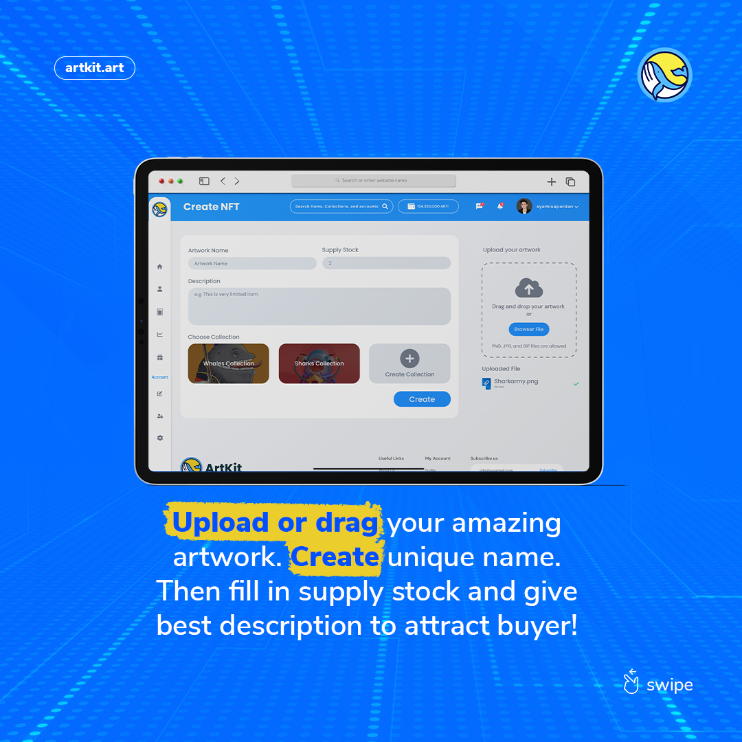 Artkit_art's tweet photo. Check out the four easy steps to mint/convert your Artwork into an NFT on ArtKit https://t.co/rsBWOey8lA, the leading decentralized NFT marketplace. https://t.co/Tg3POLQILg