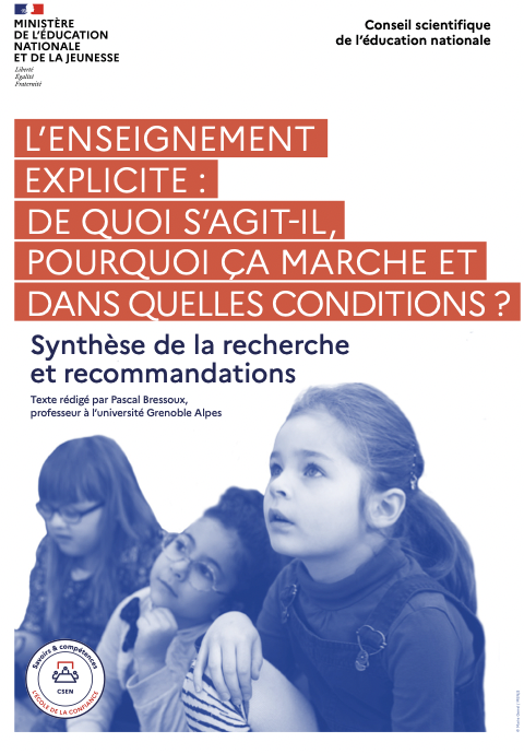 L'enseignement explicite, un besoin pour nos élèves les plus pauvres et la réussite de tous. Les recommandations du CSEN en la matière. 
reseau-canope.fr/fileadmin/user…