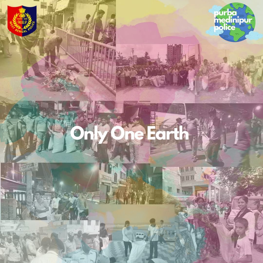 MedinipurSp's tweet photo. Observing World Environment day! 
Purba Medinipur District Police 

#WorldEnvironmentDay  
#Plogging
#HumaneInUniform 
#OnlyOneEarth  
#PurbaMedinipurInOurHeart https://t.co/xqnmRjlPpA