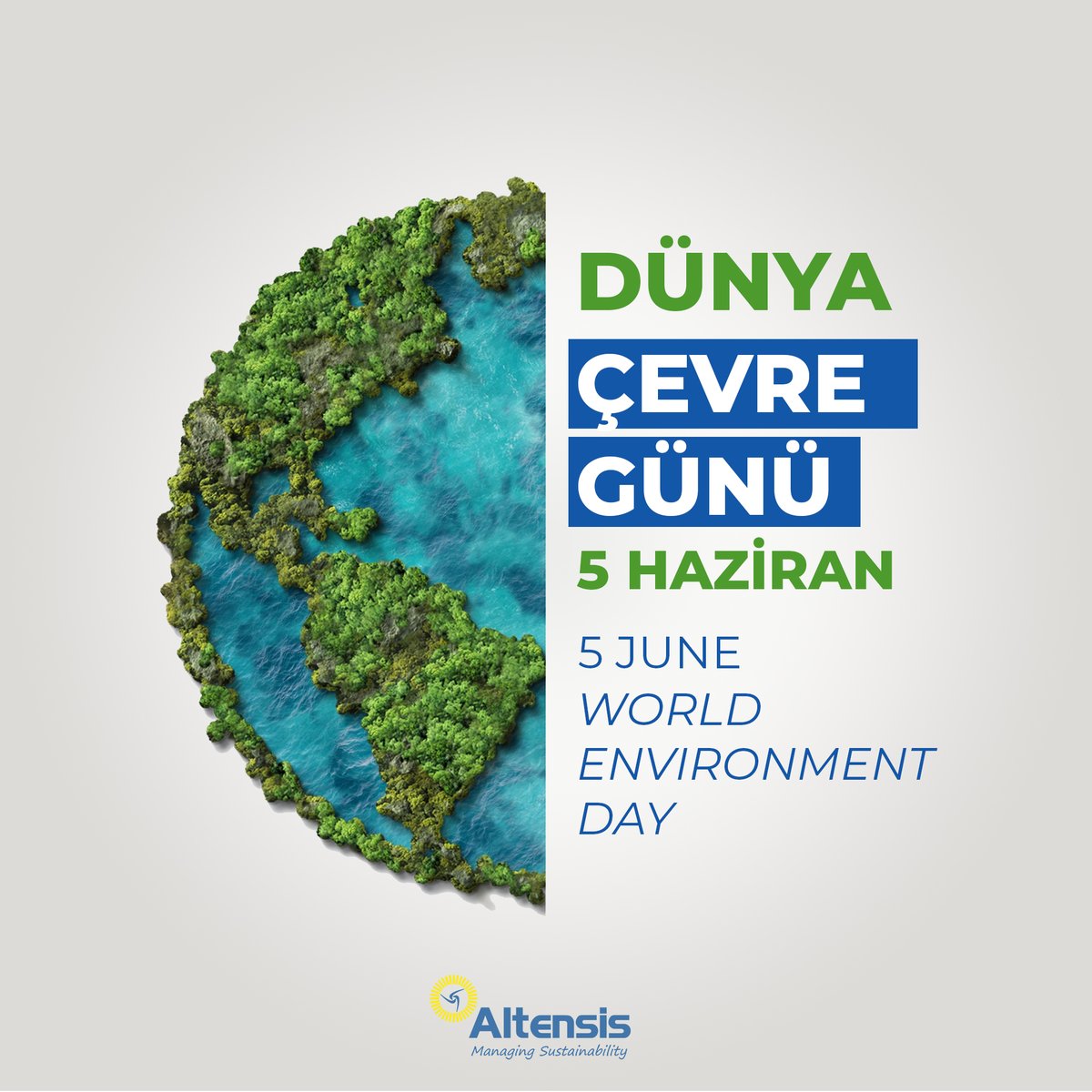 altensis's tweet photo. 5 Haziran Dünya Çevre günü kutlu olsun!
Altensis olarak biliyoruz ki sürdürülebilir bir gelecek doğaya karşı değil doğa ile birlikte çalışmak ile mümkün. #SadeceBirDünya var ve onu korumak bizim elimizde!
Happy 5 June World Environment Day! https://t.co/FB1F5Na23F