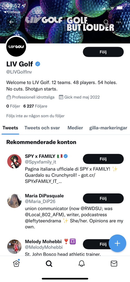 Impressive Twitter feed by LIV golf…🥴
6227 followers and 0 (zero) tweets, and their “tour” starts next week…🤡