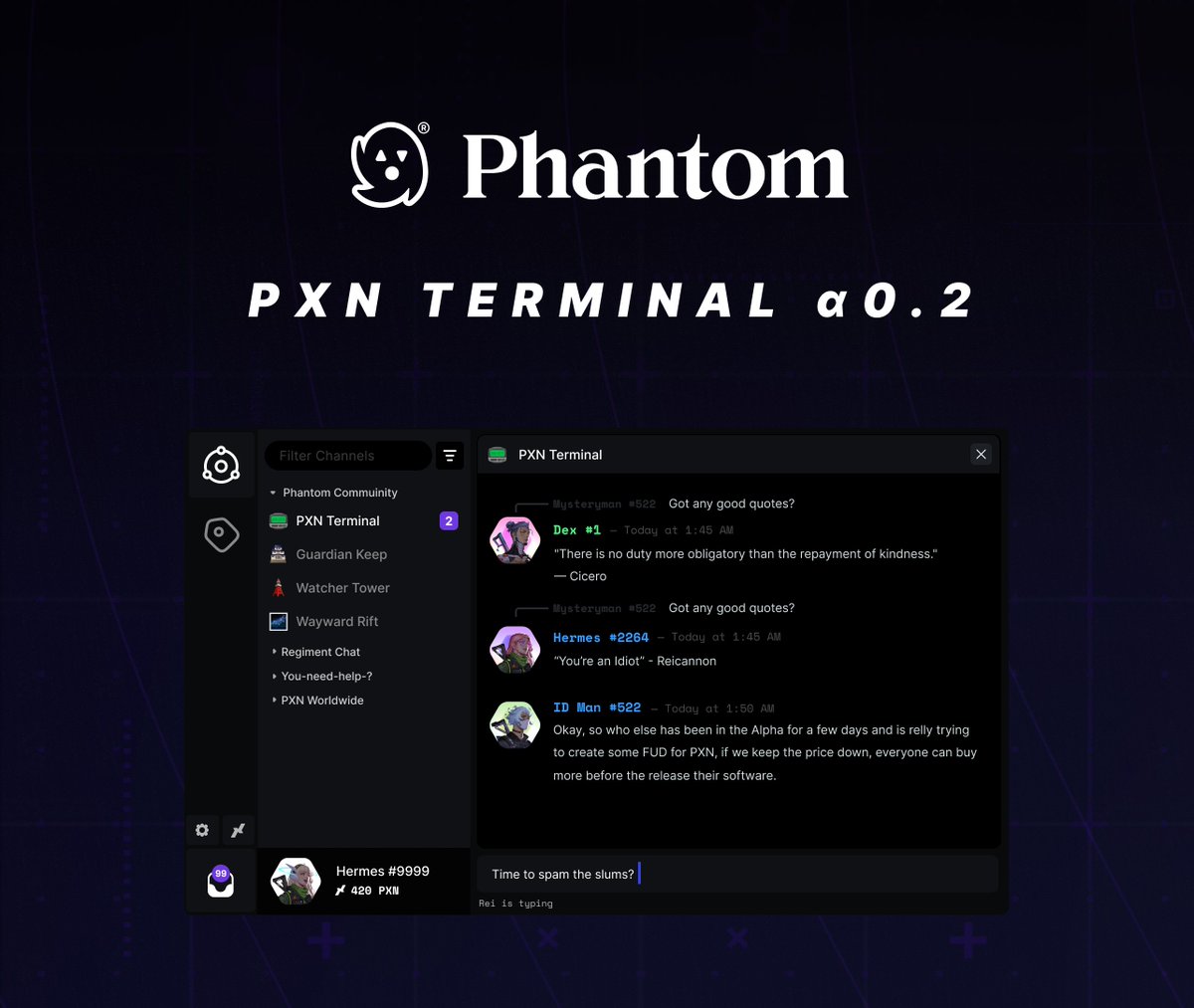 <a href="/web3citizen/">Web3Citizen</a> <a href="/austinvirts/">Austin</a> this ol' thing.
a Discord style chat app with web3 functionality is what we're building, not sure about the funding part. But we're always looking for partners and people that support our vision.